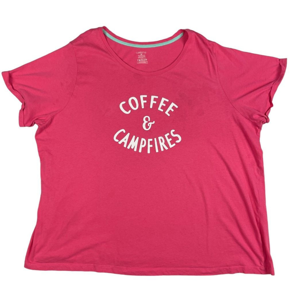 Carisma Shirt Womens 3X Pink Cotton Short Sleeve Round Neck Pullover